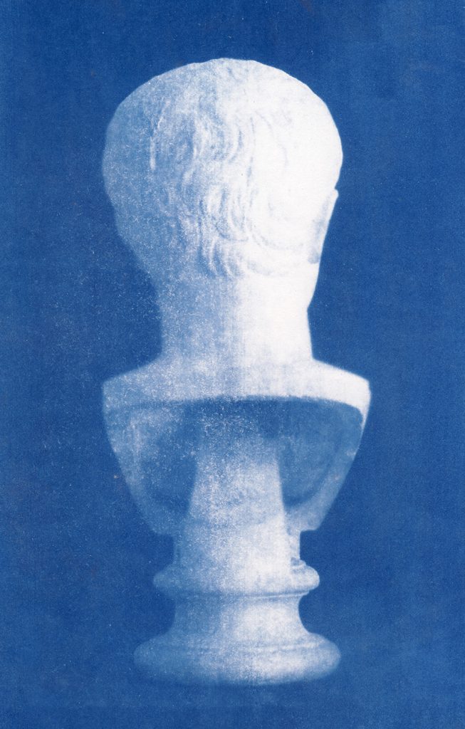 Buste de dos, Cyanotype d'après négatif papier, 2017