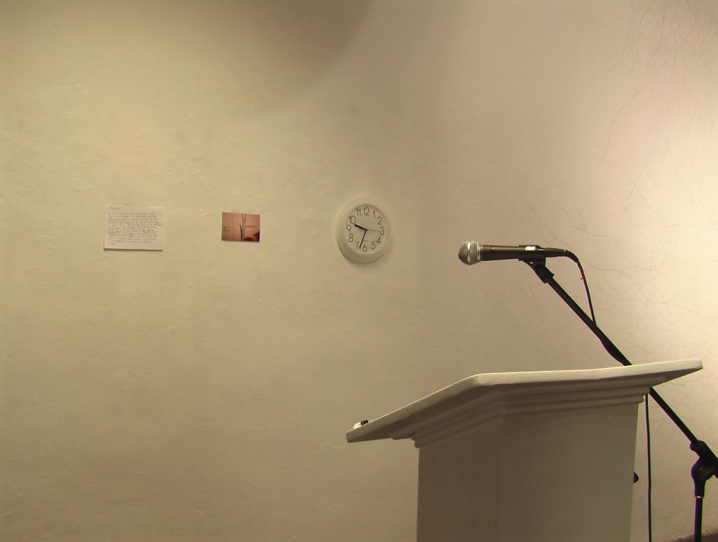 Vertical Archives (Project for Wexford), Performance réalisée au centre d'art de Wexford (Irlande) février 2008