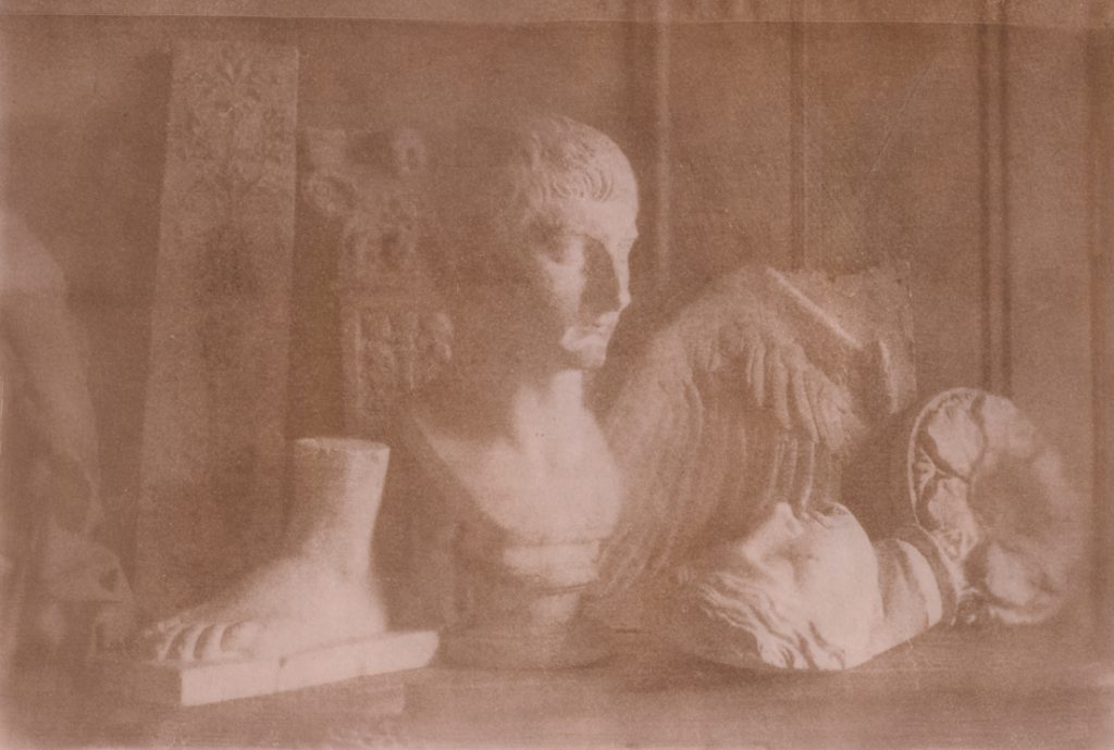 Nature-morte de plâtres, Cyanotype sur papier, virage au thé vert, 2018