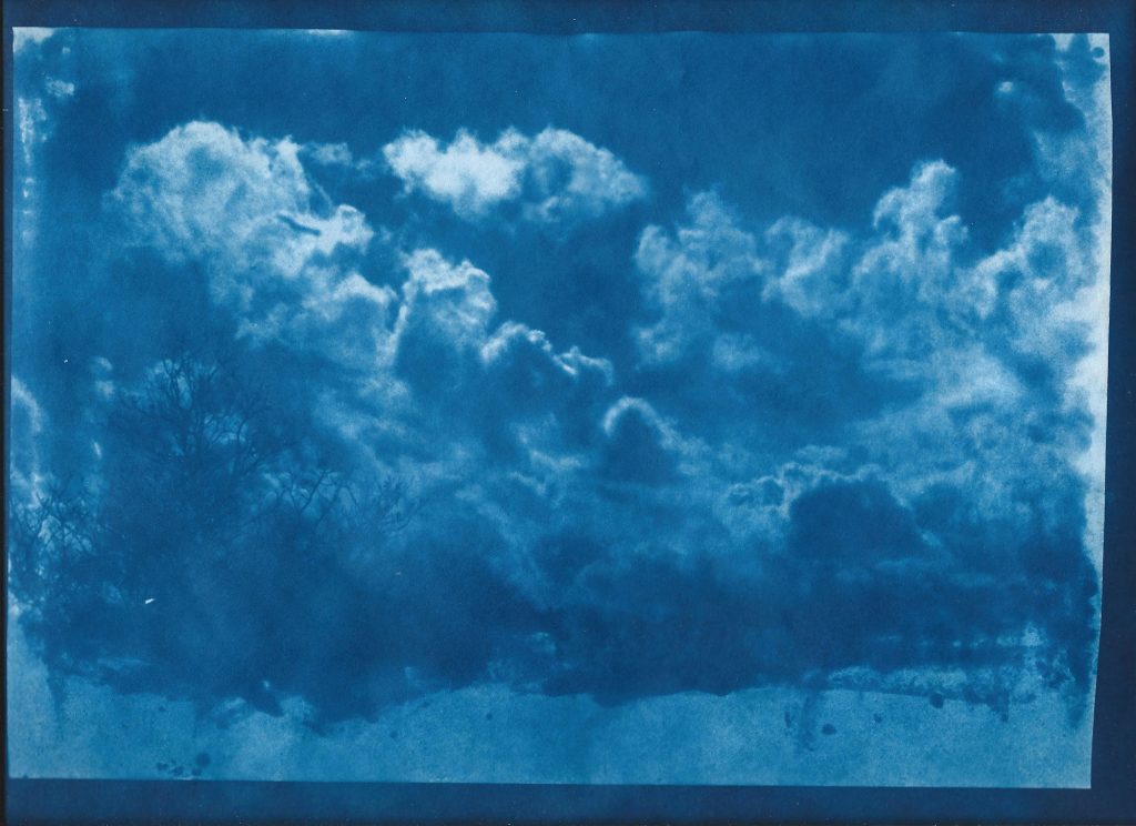 Effets de nuages, Limousin, Cyanotype sur papier Sumi-e, 2020